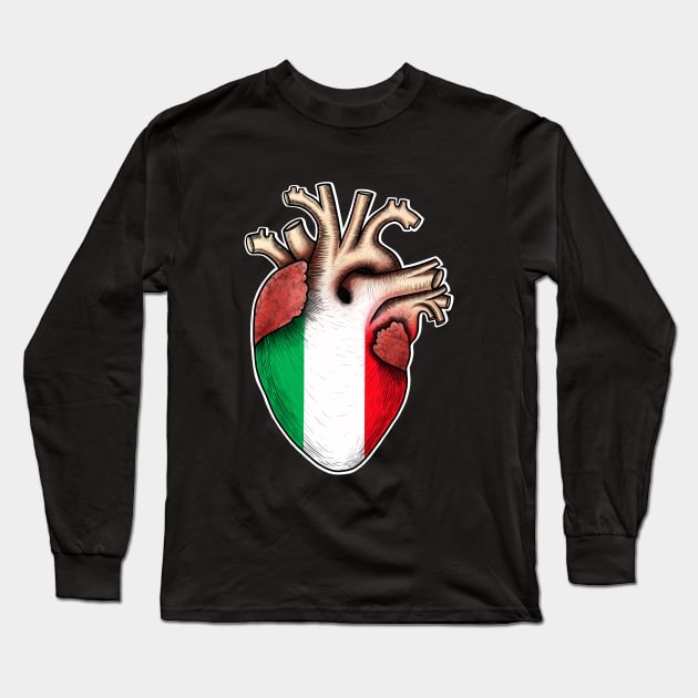 I love Italy,human heart anatomy ,I love my heart Long Sleeve T-Shirt by Artardishop